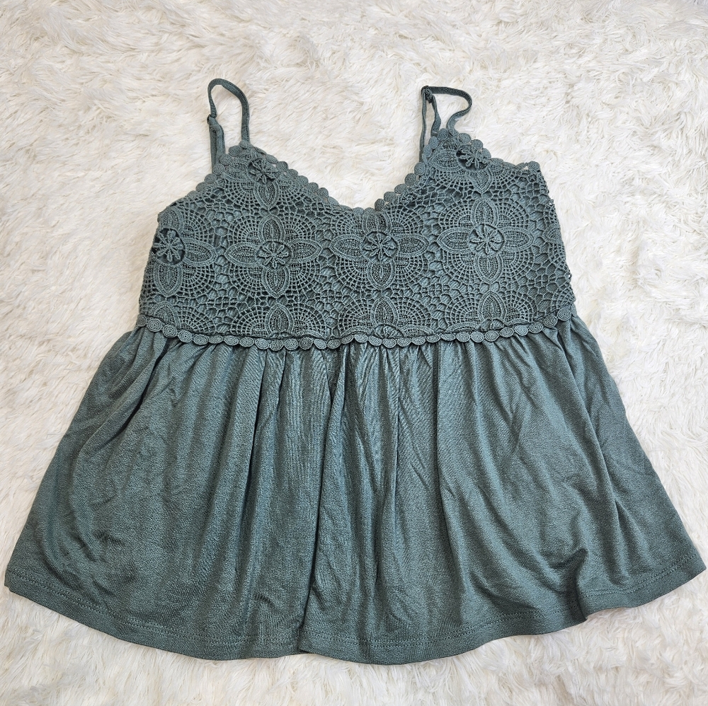 francesca's Reese Crochet Babydoll Top